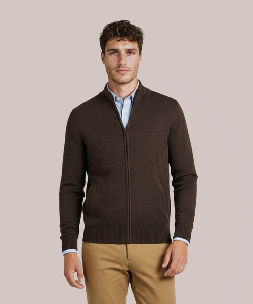 Merino Ritsvest | Bruin