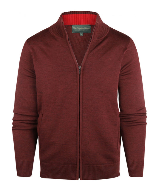 Merino Rits Vest | Rood Melange