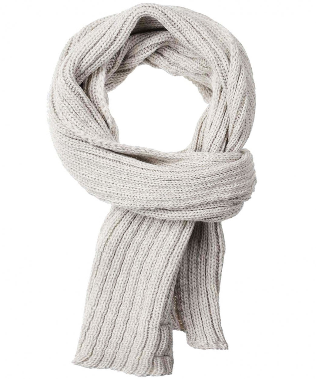 Ribbed Merino Scarf | Licht Grijs