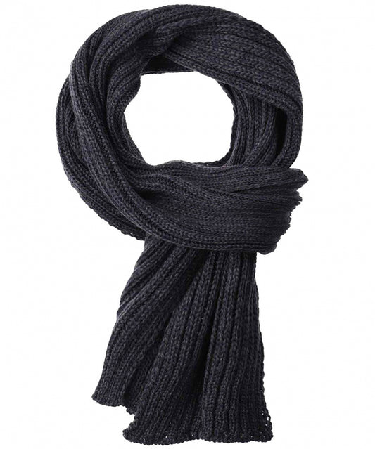 Ribbed Merino Scarf | Grijs Blauw