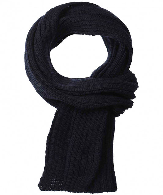 Ribbed Merino Scarf | Navy