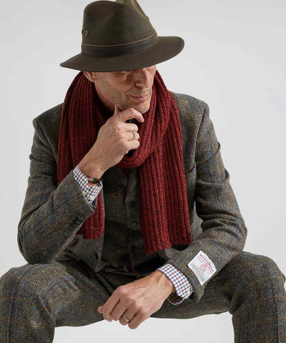 Ribbed Merino Scarf | Donker Rood