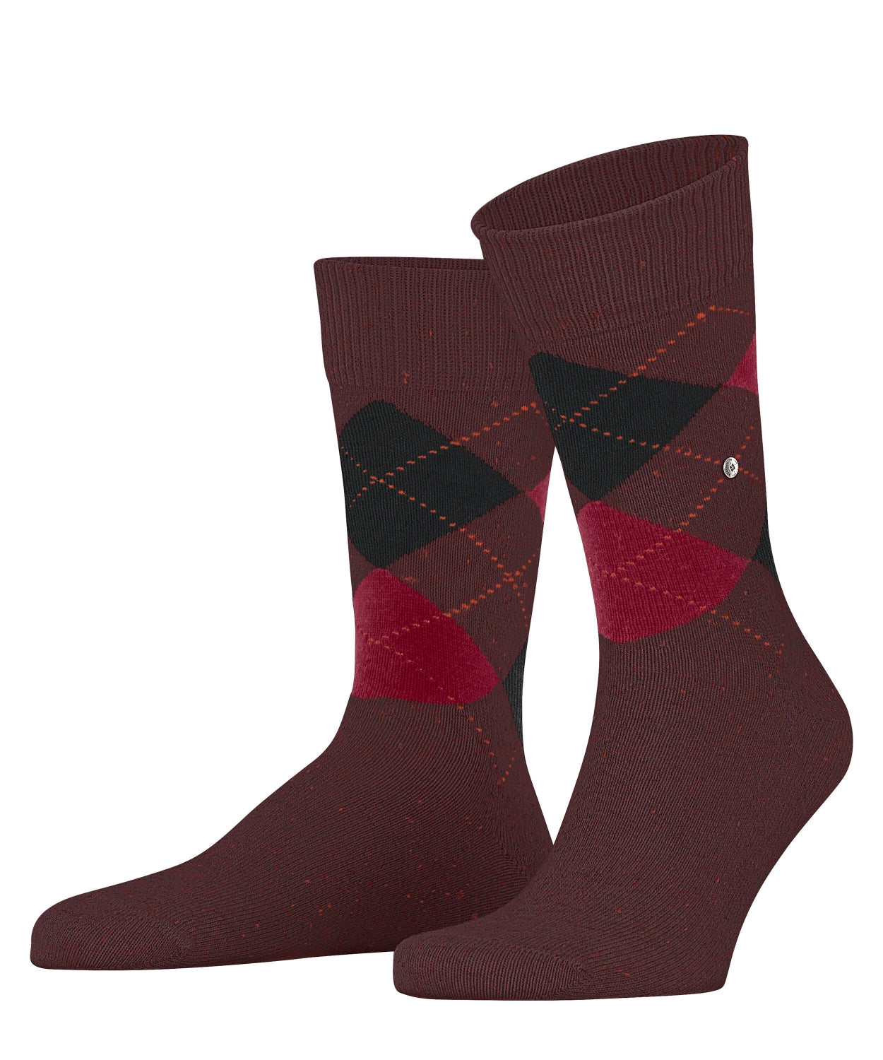Dundee Sok | Burgundy/Black/Red diamond check