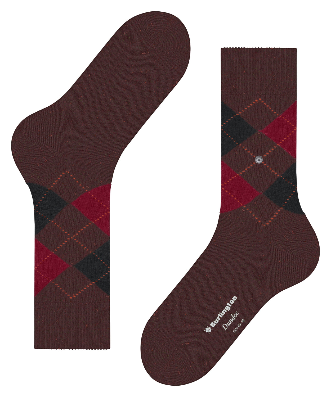 Dundee Sok | Burgundy/Black/Red diamond check