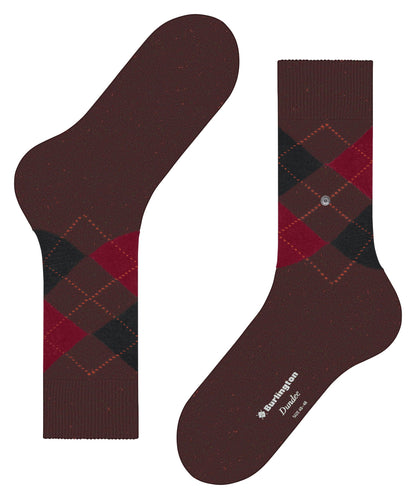 Dundee Sok | Burgundy/Black/Red diamond check