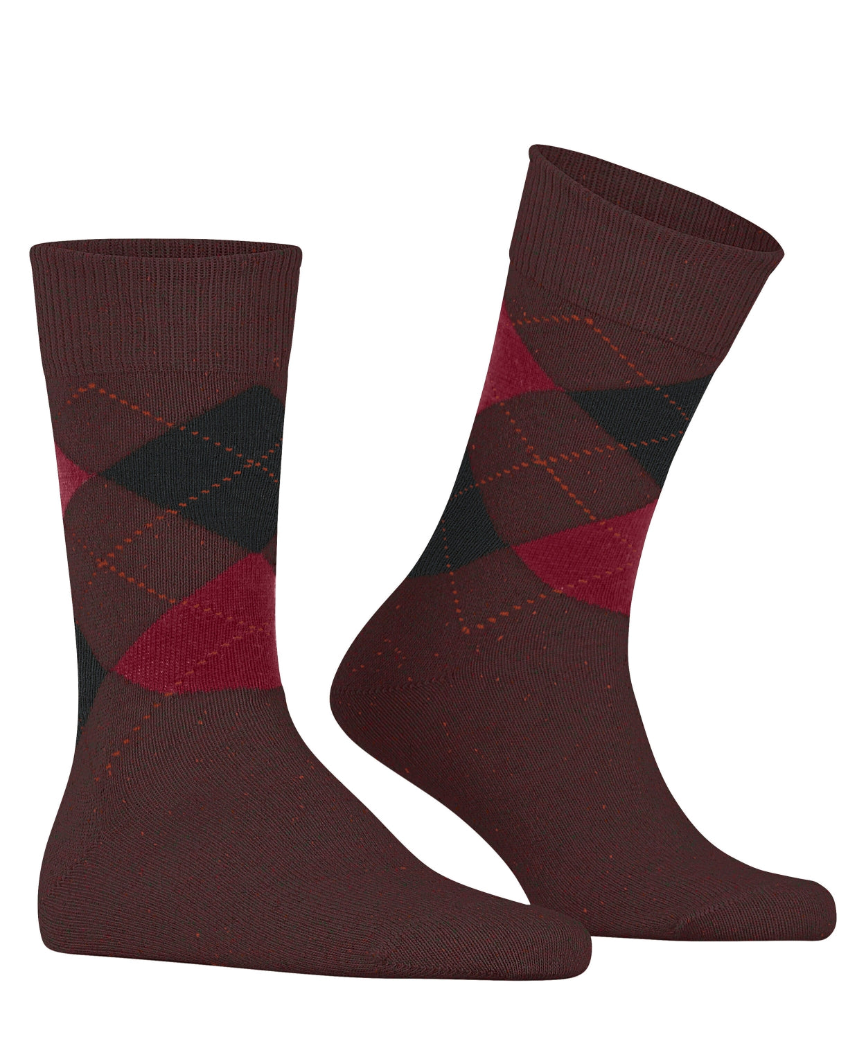 Dundee Sok | Burgundy/Black/Red diamond check