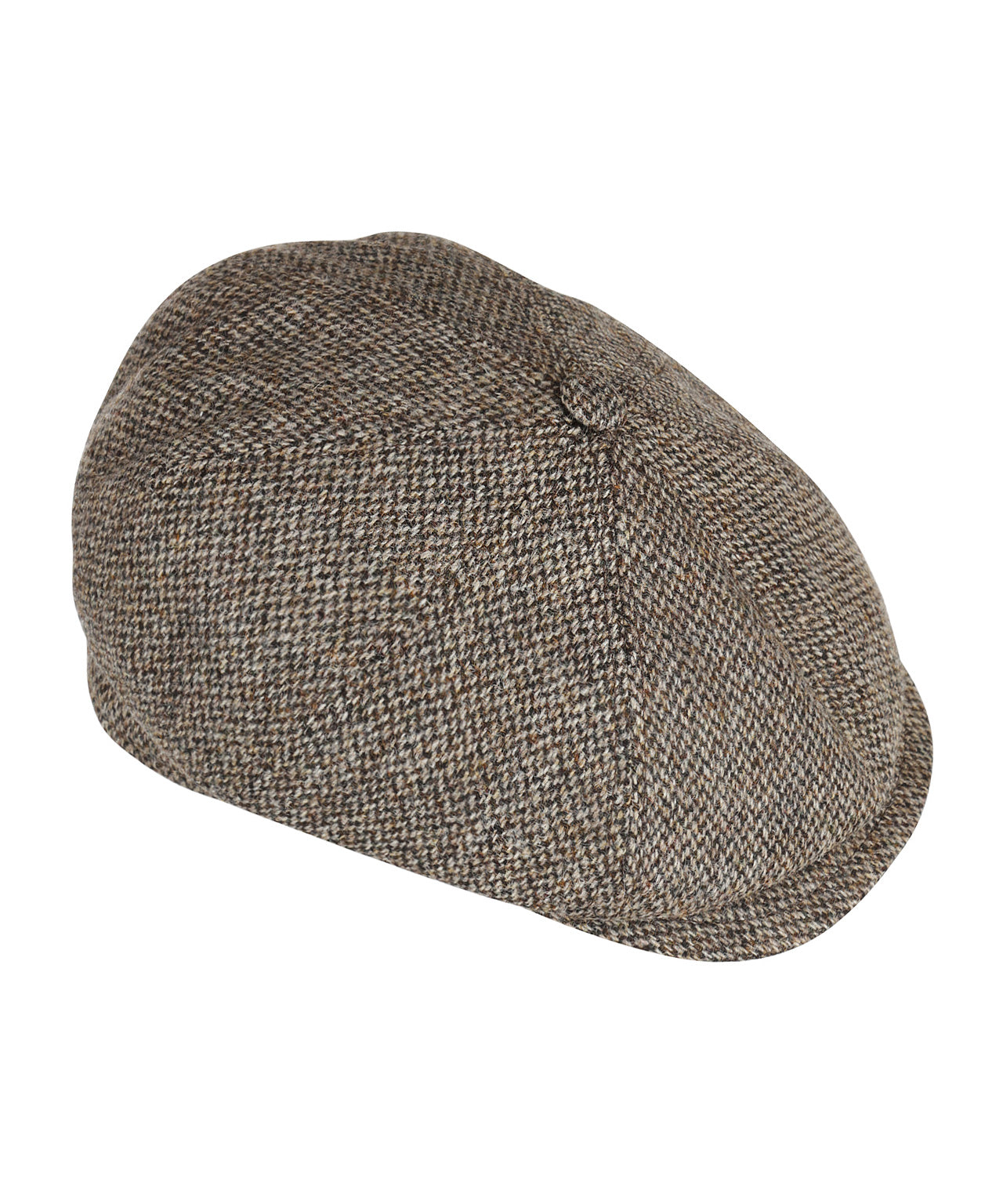 Tweed-Ballonkappe | Braun