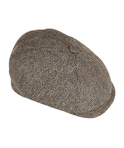 Tweed-Ballonkappe | Braun