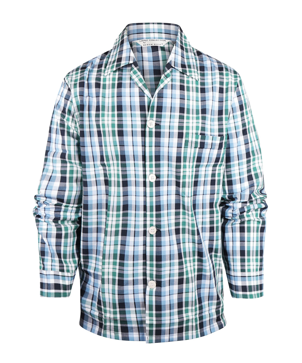 Derek Rose Flanell-Pyjama-Set | Blau