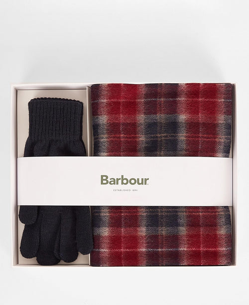 Barbour Tartan Scarf&Glove Gift Set | Rood
