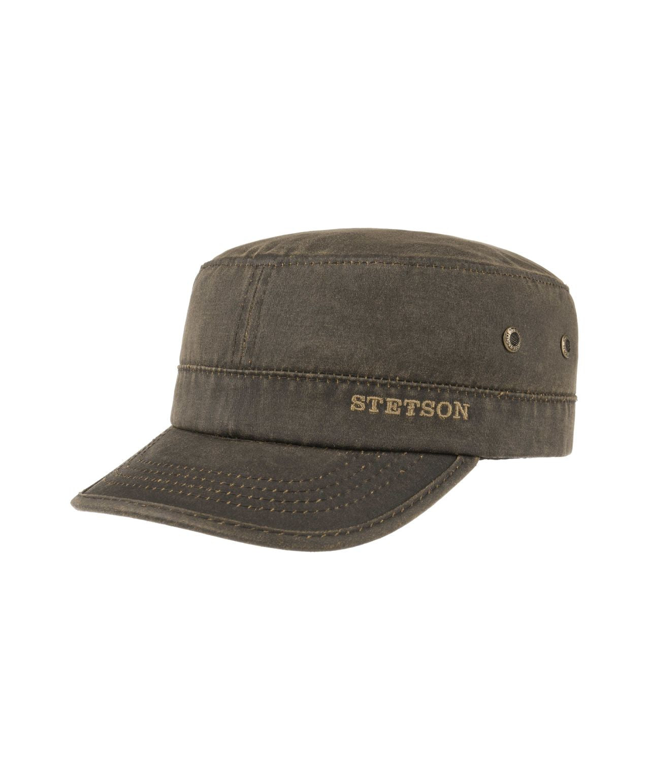 Army-Cap in Lederoptik | Braun