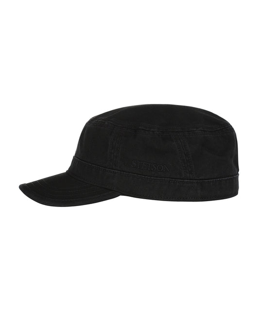 Army-Cap aus Baumwolle | Schwarz