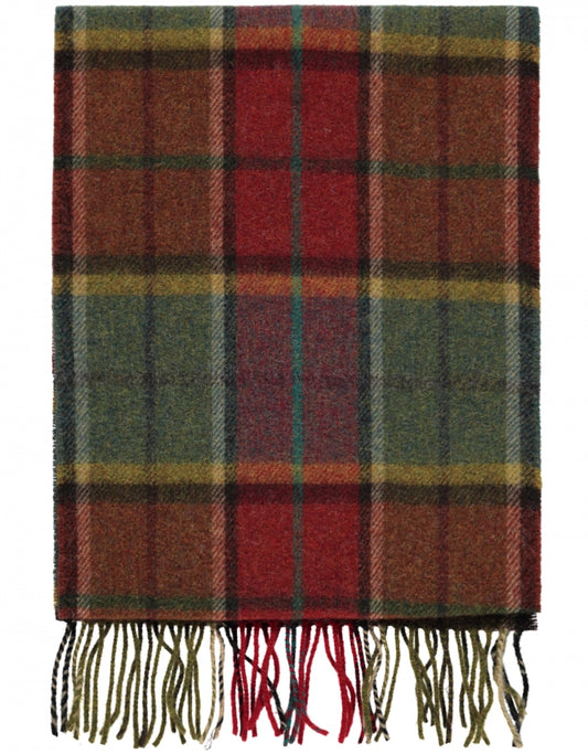Checked Lambswool Scarf | Autumnal Mix Check