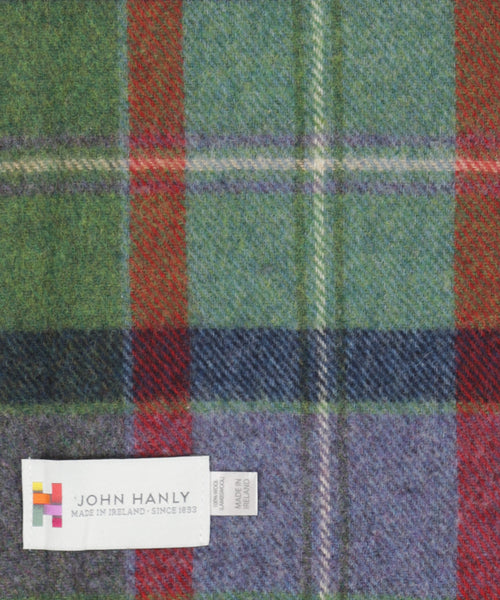 Lange Lamswollen ruit sjaal | Purple Green Navy Check