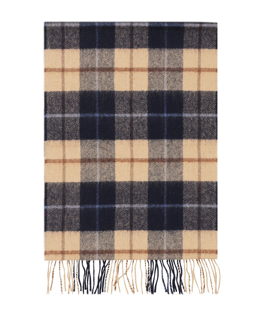 Merino Luxury Wool Scarf | Navy Beige Brown Check