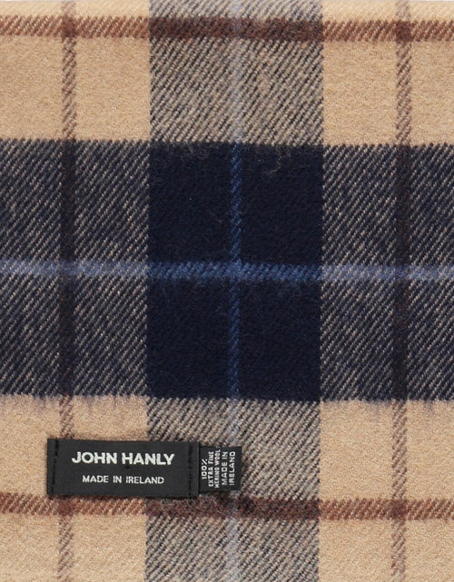Merino Luxery Wool Scarf | Navy Beige Brown Check