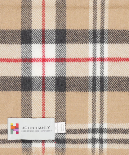 Luxuriöser Merinowollschal | Klassisches Kamel-Tartan