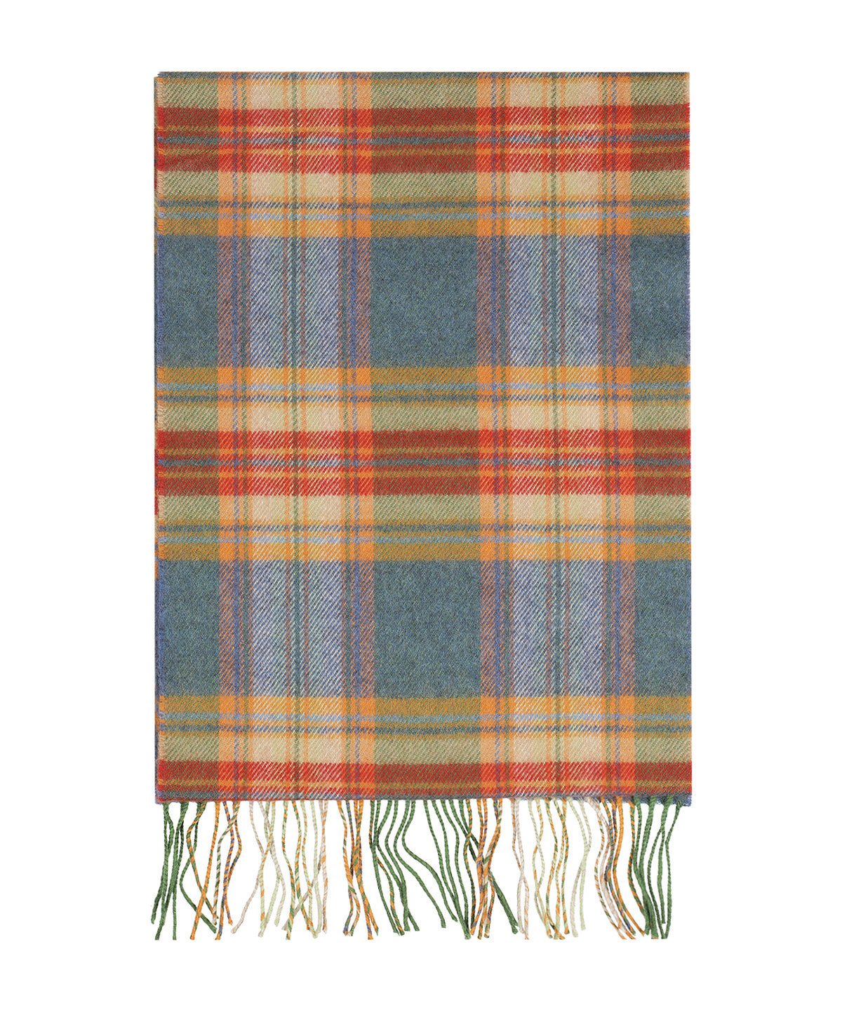 Merino Luxury Wool Scarf | Zachtgroen Camel Rood ruit