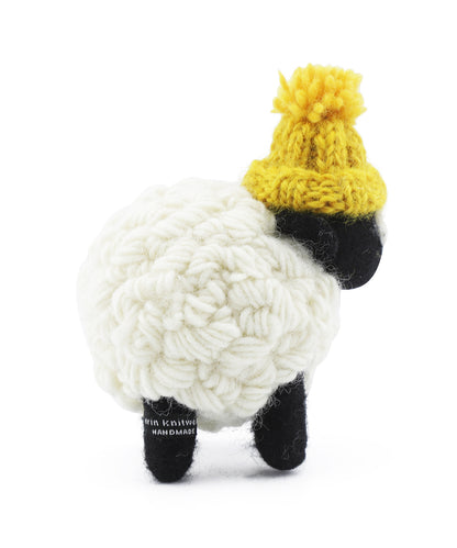 Gestricktes Schaf mit Mütze | Gelb