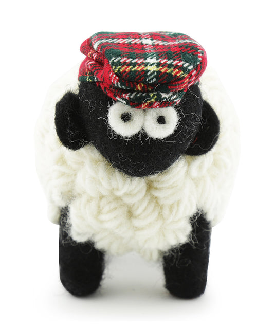 Knitted Sheep with Hat | Rood Tartan