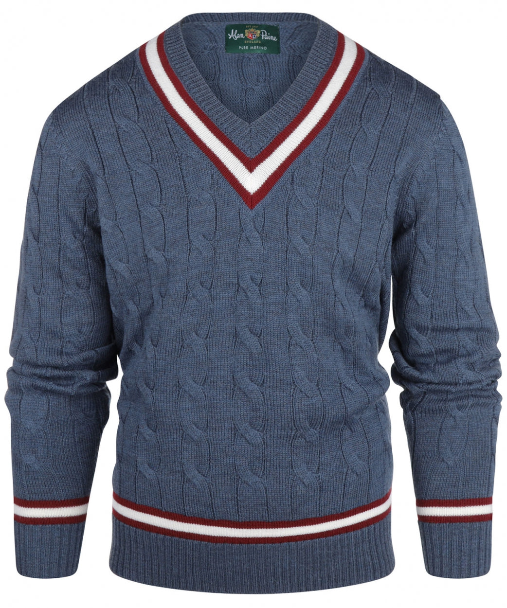 Cricket V-Neck Merino Wool | Denim Blue