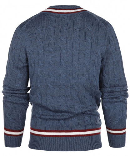 Cricket V-Neck Merino Wool | Denim Blue