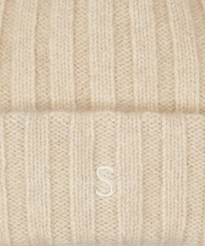 Beanie Undyed Cashmere | Natural Beige
