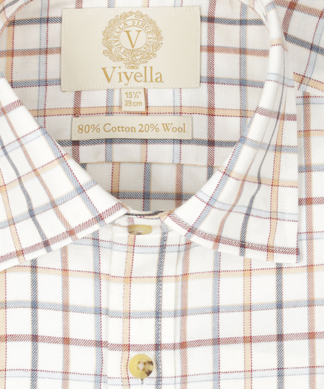 Shirt | Wit ruit Rood/Navy/Blauw/Geel