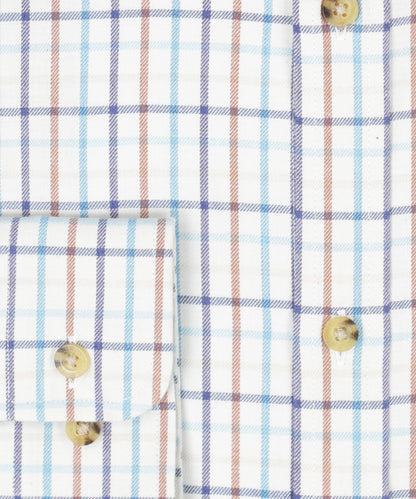 Shirt BD | Kleine ruit Aqua/Navy/Bruin