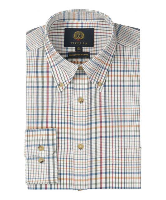 Shirt BD | Combi ruit Groen/Rood/Blauw/Oranje
