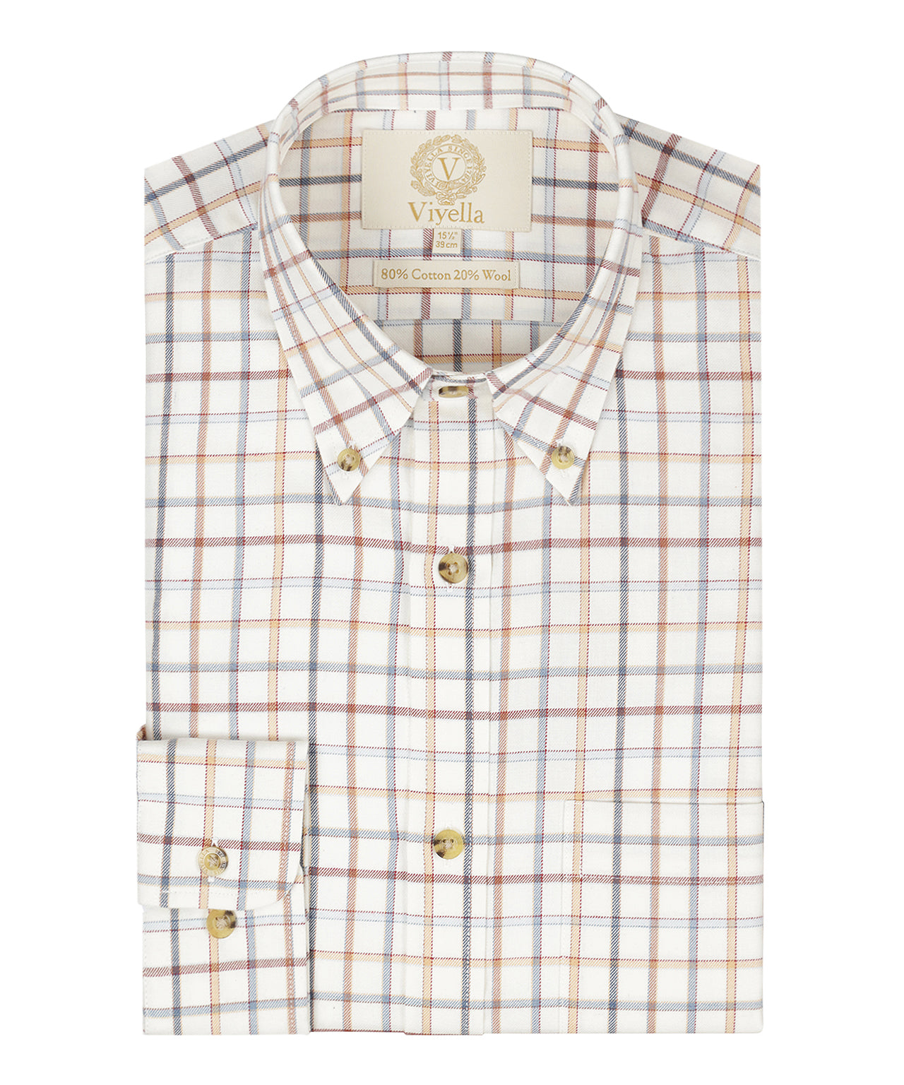 Shirt BD | Kleine ruit Oranje/Rood/Blauw