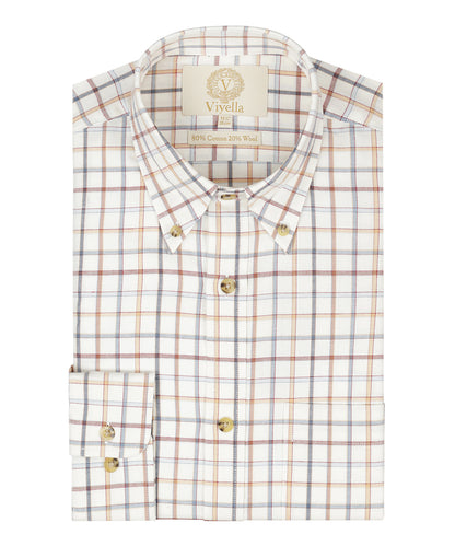 Shirt BD | Kleine ruit Oranje/Rood/Blauw