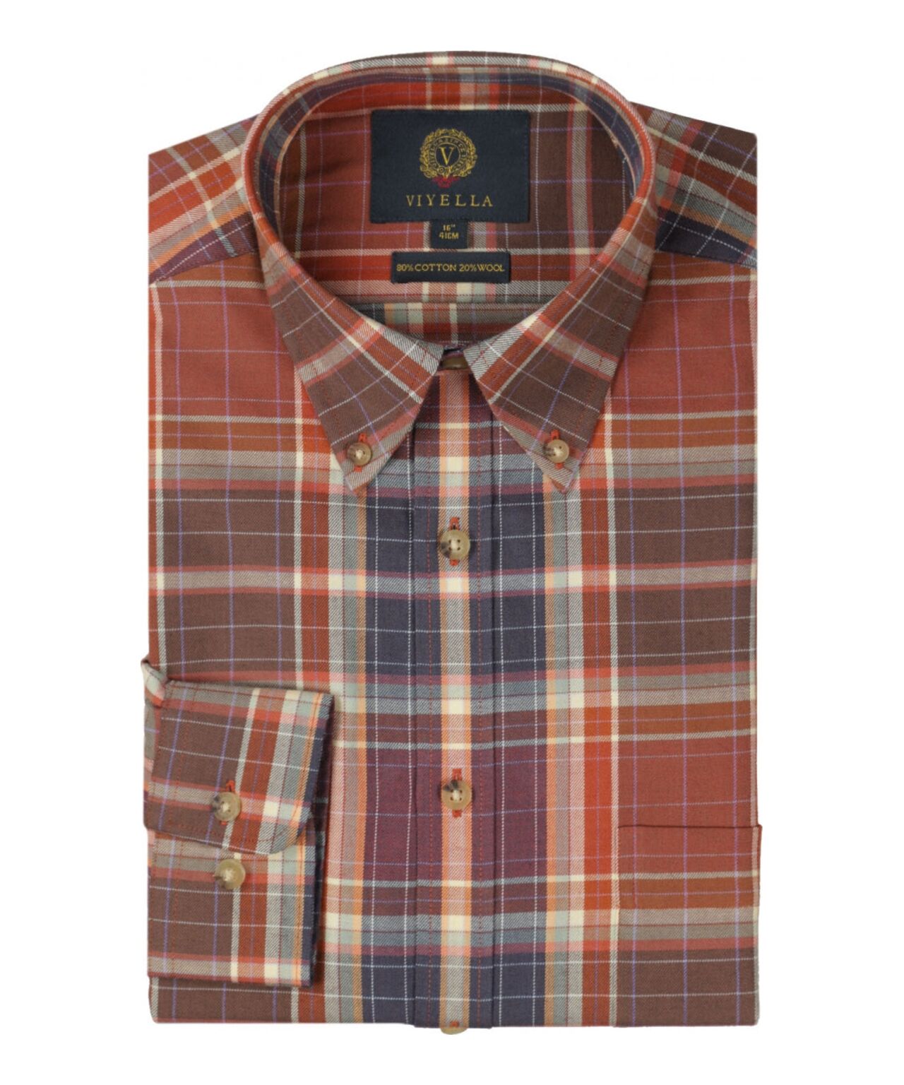 Shirt BD | Combi ruit Bruin//Paars/Blauw