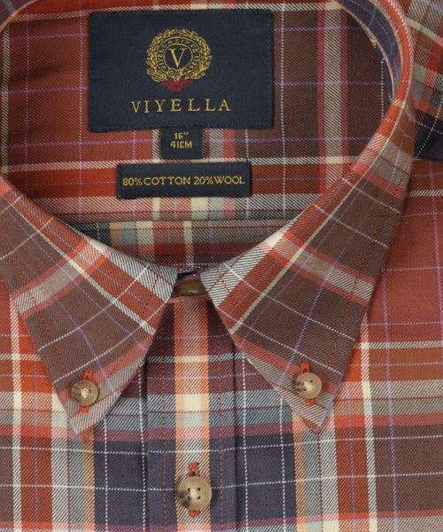 Viyella Shirt Button Down | Rood