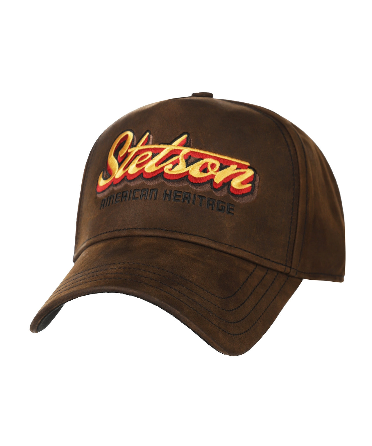 Trucker-Cap aus öligem Ziegenveloursleder | Braun