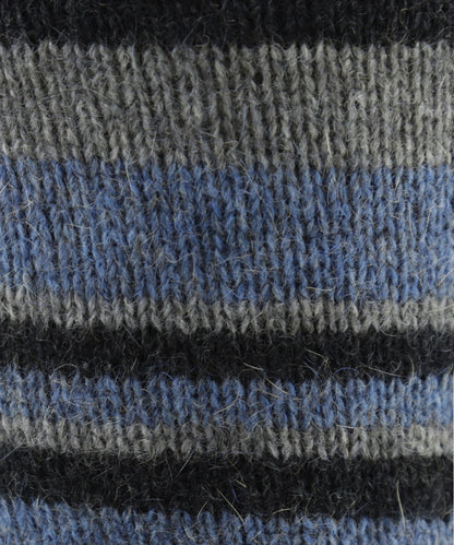 Mini Striped Sock | Blauw/Donkergrijs gestreept