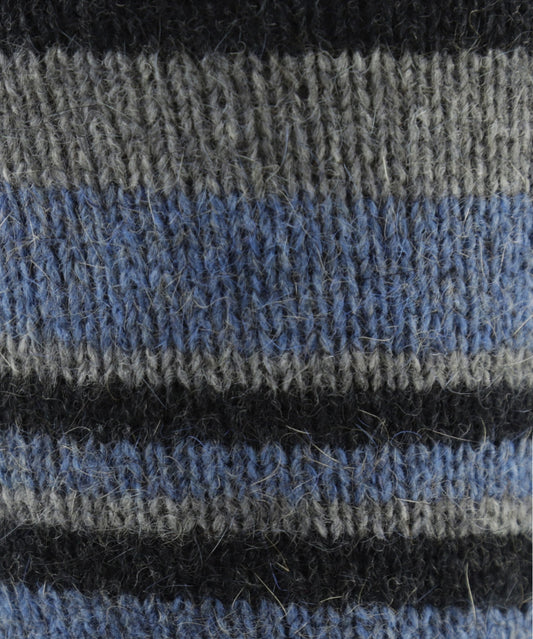 Mini Striped Sock | Blauw/Donkergrijs gestreept