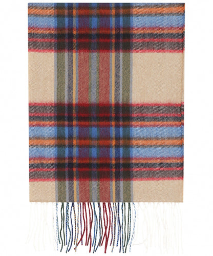 Sjaal 100% Cashmere | Beige Multi Tartan