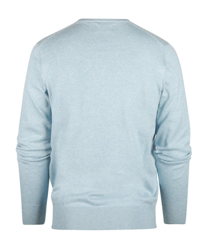 V-Ausschnitt-Pullover aus Baumwolle/Kaschmir | Blau