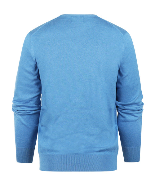 Pullover V-Hals Cotton/Cashmere | Blauw