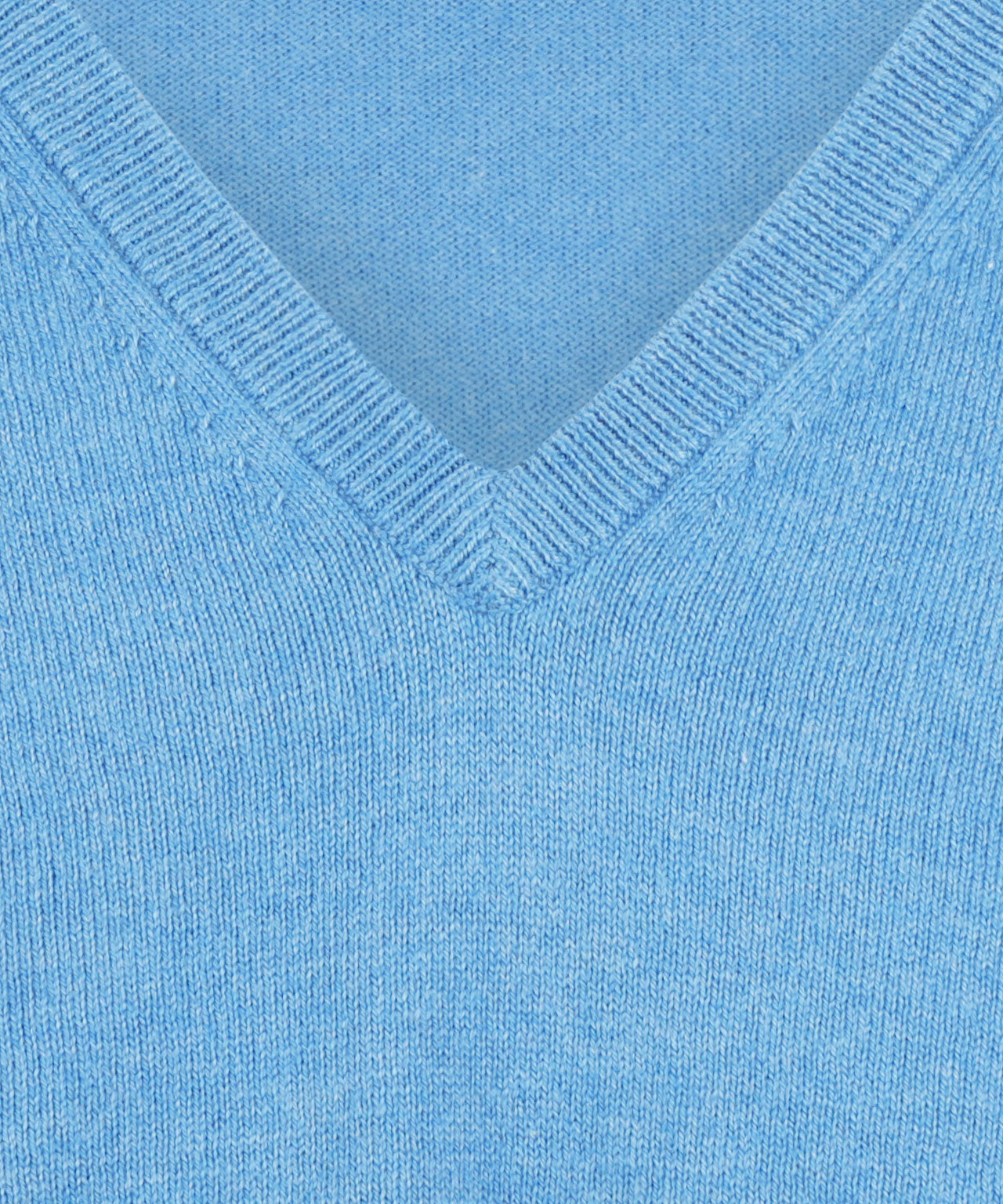 V-Ausschnitt-Pullover aus Baumwolle/Kaschmir | Blau