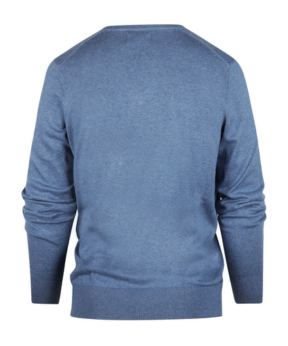 V-Ausschnitt-Pullover aus Baumwolle/Kaschmir | Blau