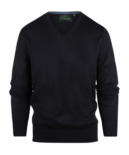 Pullover mit V-Ausschnitt, Baumwolle/Kaschmir | Marineblau
