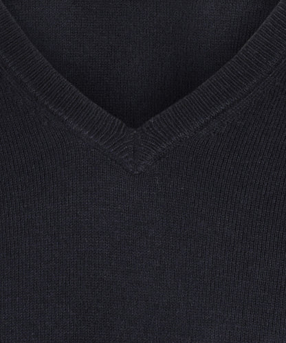 Pullover mit V-Ausschnitt, Baumwolle/Kaschmir | Marineblau