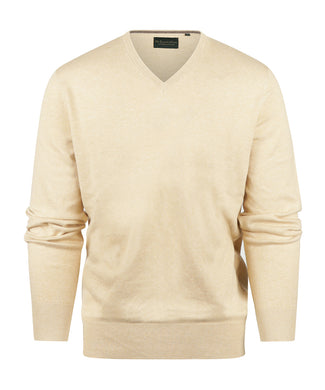 Pullover V-Hals Cotton/Cashmere | Beige