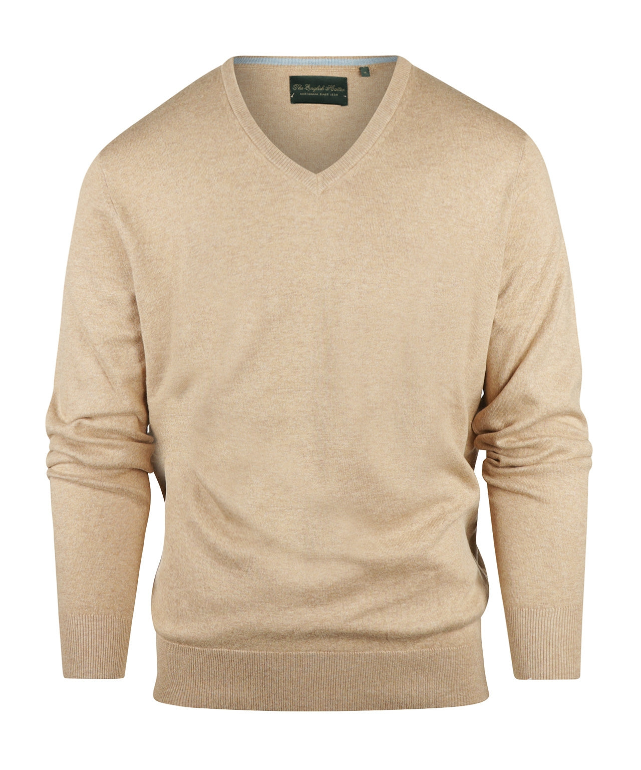Pullover mit V-Ausschnitt, Baumwolle/Kaschmir | Braun