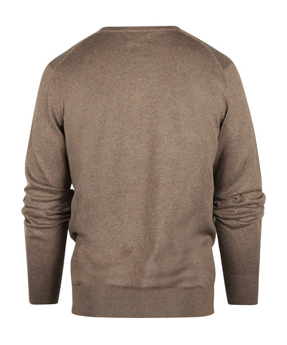 Pullover mit V-Ausschnitt, Baumwolle/Kaschmir | Braun