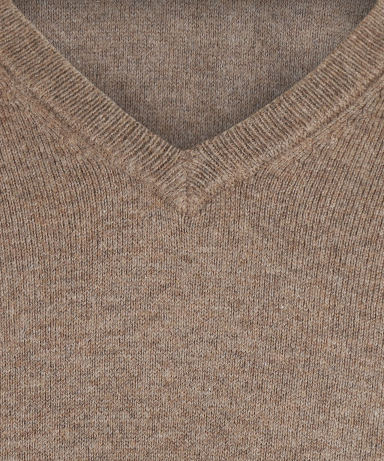 Pullover mit V-Ausschnitt, Baumwolle/Kaschmir | Braun