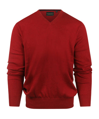 Pullover V-Hals Cotton/Cashmere | Rood