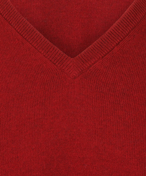 Pullover V-Hals Cotton/Cashmere | Rood